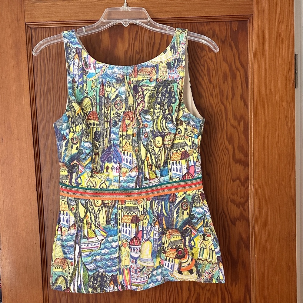 Anthropologie Multicolor Artistic Sleeveless Blouse